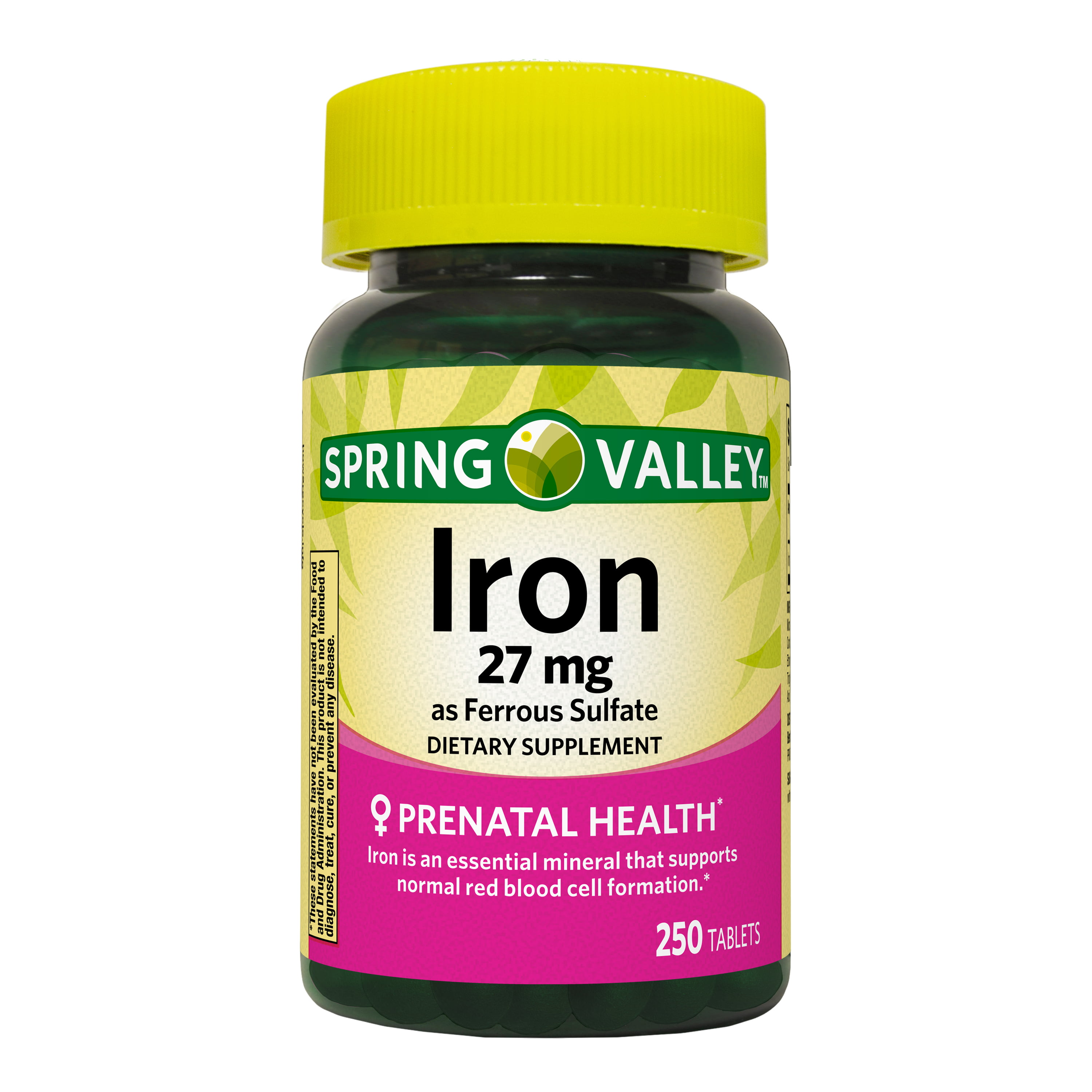 Spring Valley Iron Supplement, 27mg, 250 Tablets