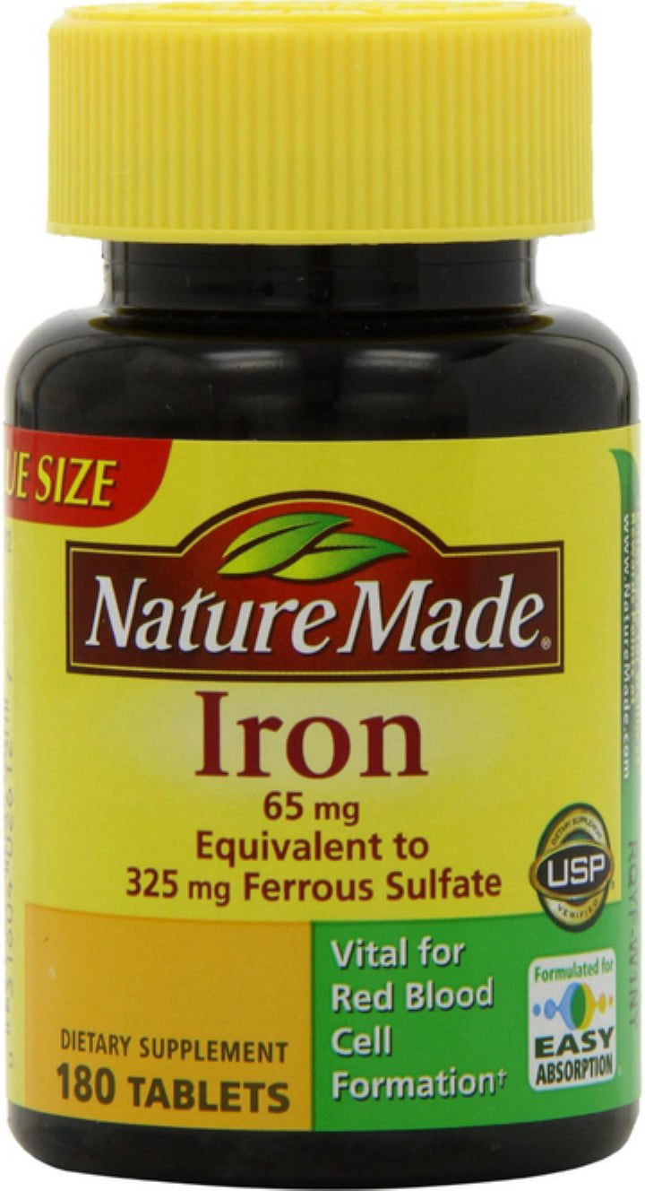 180 Count Nature Made Iron 65 mg Tablets