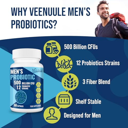 500 Billion CFU Probiotics for Men's Gut Health