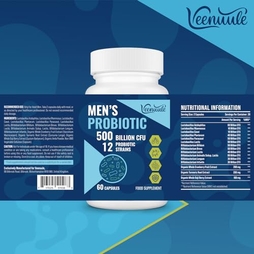 500 Billion CFU Probiotics for Men's Gut Health