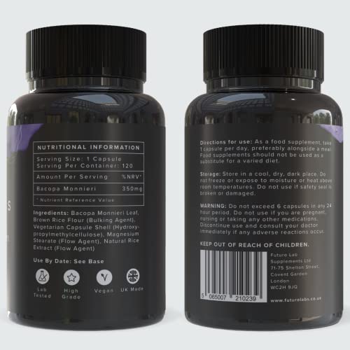 Organic Bacopa Monnieri 350mg Brain Supplements