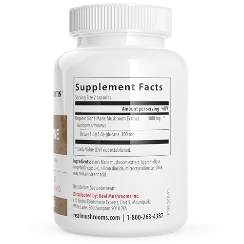 Lion's Mane Mushroom Extract Powder, 120 Capsules