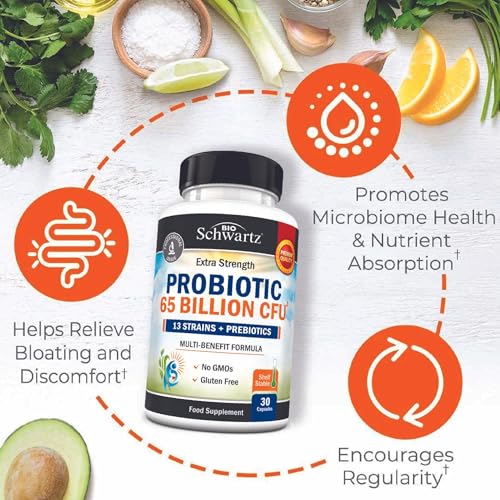 Probiotic 65 Billion Capsules for Digestive Health