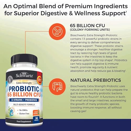 Probiotic 65 Billion Capsules for Digestive Health