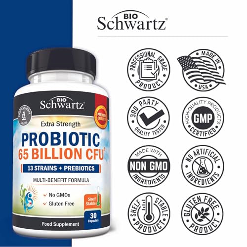Probiotic 65 Billion Capsules for Digestive Health