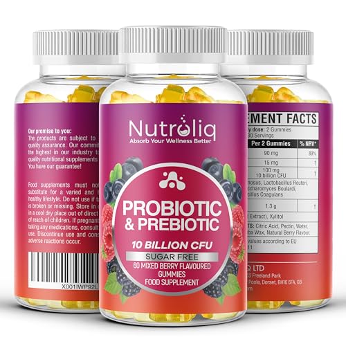 Nutroliq Sugar-Free Prebiotic Probiotic Gummies - 60 Count