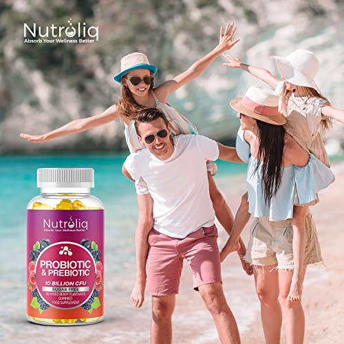 Nutroliq Sugar-Free Prebiotic Probiotic Gummies - 60 Count