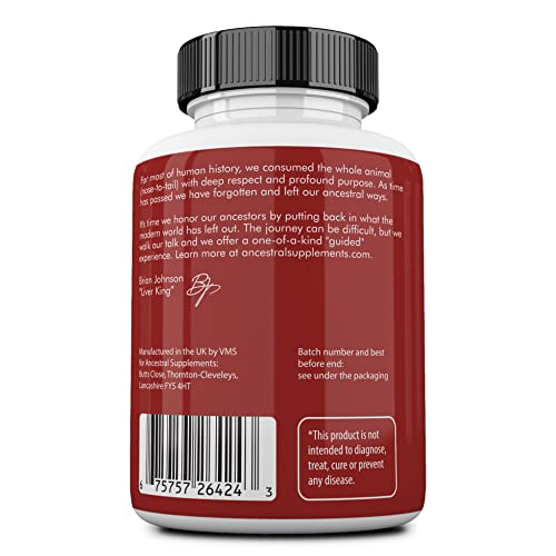 Grass Fed Beef Heart & Liver Supplement, 180 Caps