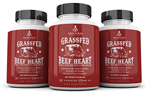 Grass Fed Beef Heart & Liver Supplement, 180 Caps