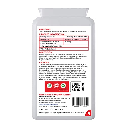 High Strength Rosehip 5000mg Vegan Tablets