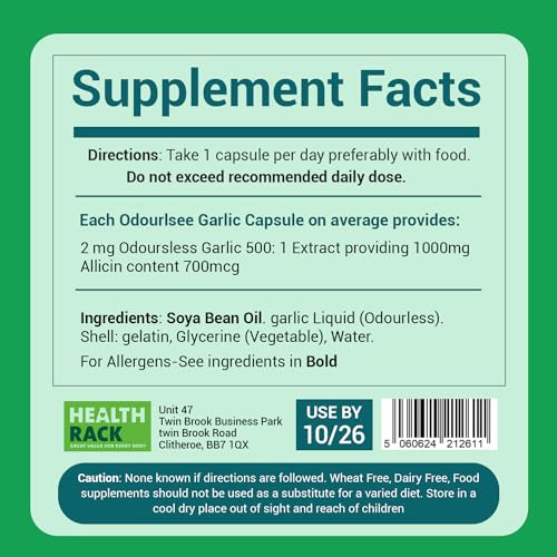 High Strength Odourless Garlic Capsules 1000mg