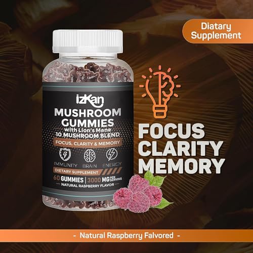 Brain Boosting Mushroom Complex Gummies - 60 Count