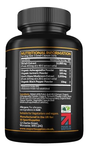 High Strength Shilajit Capsules with Ashwagandha & Turmeric