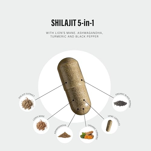 High Strength Shilajit Capsules with Ashwagandha & Turmeric