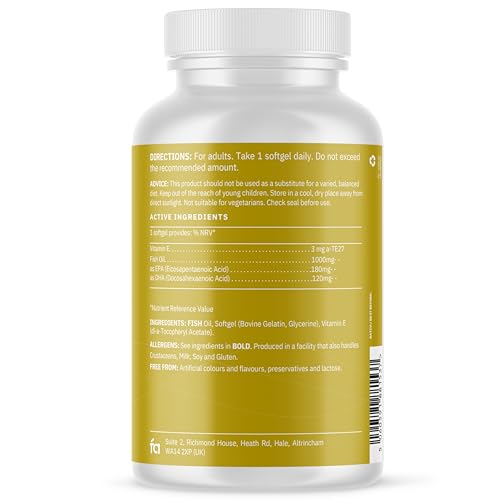 Omega 3 Fish Oil Softgels for Heart & Brain