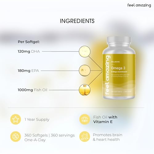 Omega 3 Fish Oil Softgels for Heart & Brain