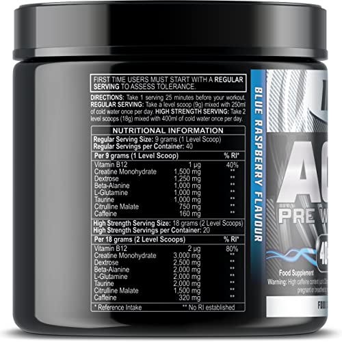 AC8 Blue Raspberry Pre Workout Powder with Creatine