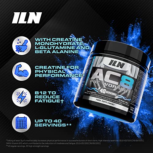 AC8 Blue Raspberry Pre Workout Powder with Creatine