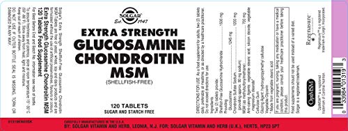 Solgar Extra Strength Glucosamine Chondroitin Tablets 120 Count