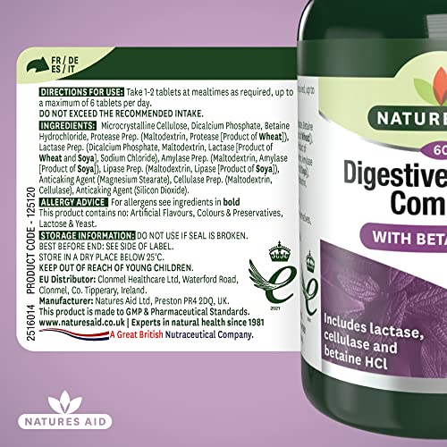 Nature's Aid Digestive Enzyme Complex 60 Tablets