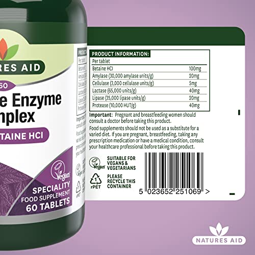 Nature's Aid Digestive Enzyme Complex 60 Tablets