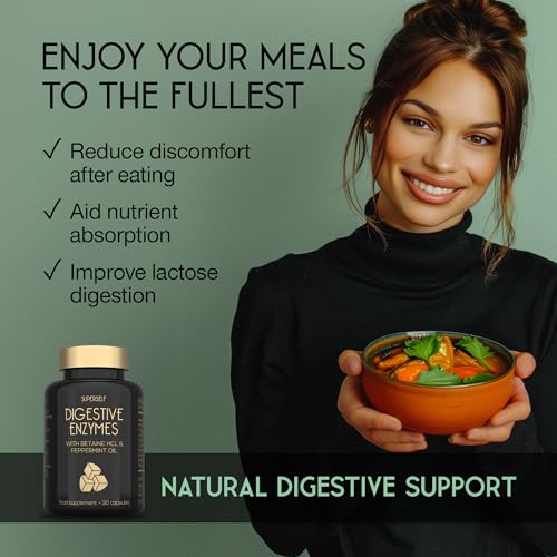 Digestive Enzyme Support with Betaine HCL - 30 Capsules