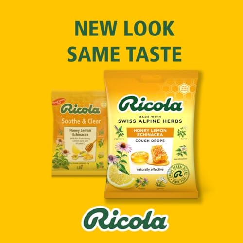 Ricola Honey Lemon Echinacea Cough Drops, 12 Pack