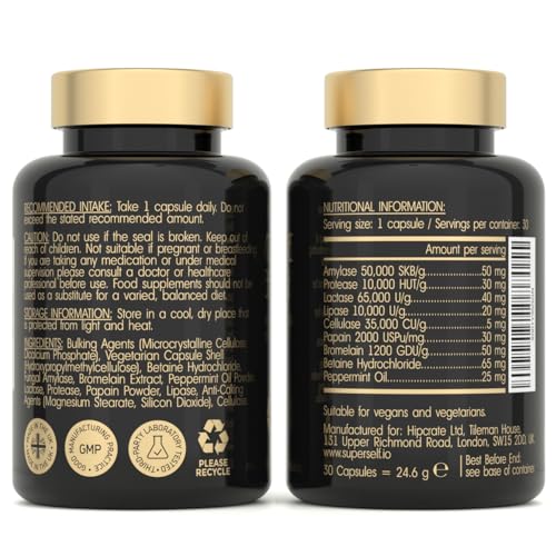 Digestive Enzyme Support with Betaine HCL - 30 Capsules