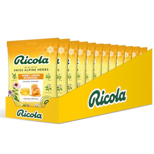 Ricola Honey Lemon Echinacea Cough Drops, 12 Pack