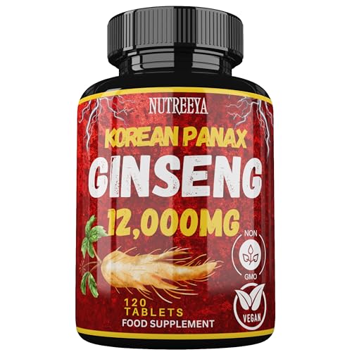 Korean Panax Ginseng 12,000mg Vegan Tablets
