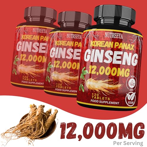 Korean Panax Ginseng 12,000mg Vegan Tablets