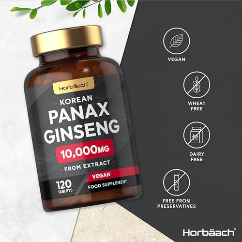High Strength Panax Ginseng 10000mg - 120 Tablets