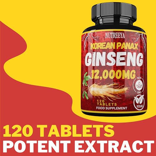 Korean Panax Ginseng 12,000mg Vegan Tablets