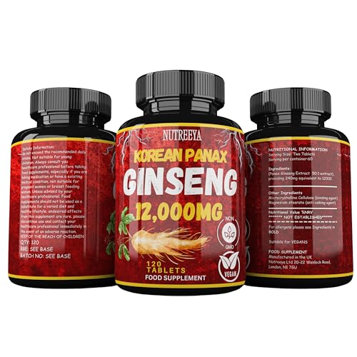 Korean Panax Ginseng 12,000mg Vegan Tablets