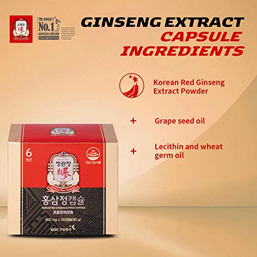 Korean Red Ginseng Extract Capsules - 300 Count