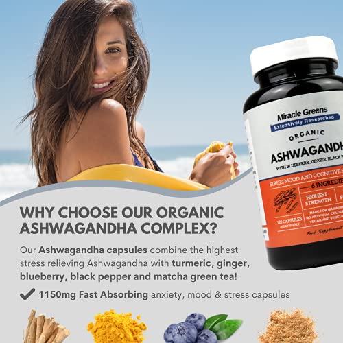 Organic Ashwagandha 1150mg with Blueberry & Turmeric