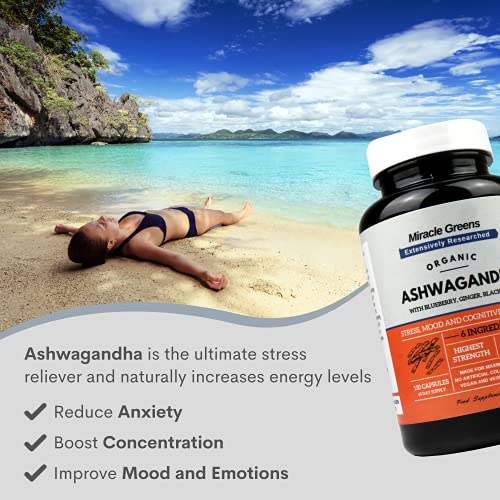 Organic Ashwagandha 1150mg with Blueberry & Turmeric