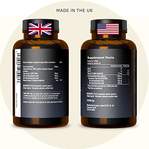 High Strength Omega 3 Fish Oil 1200mg, 60 Capsules