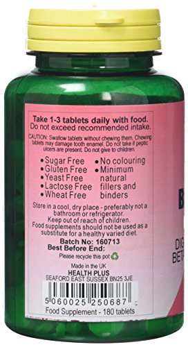 Health Plus Betaine HCl + Pepsin - 180 Tablets