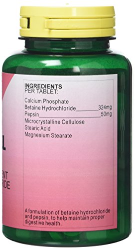 Health Plus Betaine HCl + Pepsin - 180 Tablets
