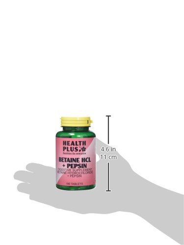 Health Plus Betaine HCl + Pepsin - 180 Tablets