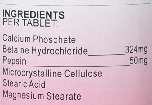 Health Plus Betaine HCl + Pepsin - 180 Tablets