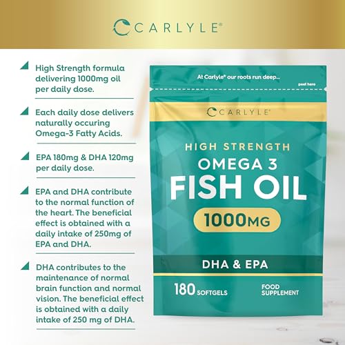 High Strength Omega 3 Fish Oil Capsules 1000mg