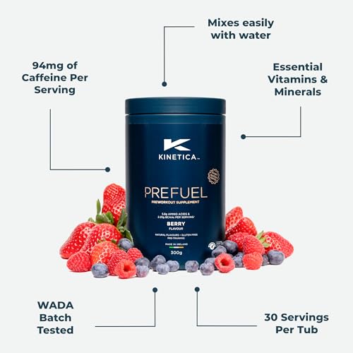 Kinetica Prefuel Pre-Workout Supplement, Berry Flavor