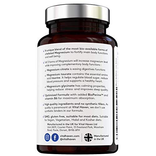 Triple Action Magnesium Citrate, Glycinate, Taurate + B6