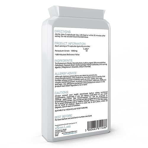 Potassium Citrate 1000mg - Electrolyte Support Capsules