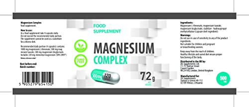 High Strength Magnesium Complex - 120 Vegan Capsules