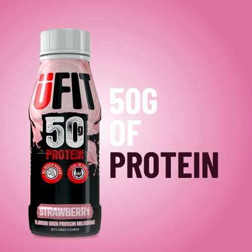 Strawberry Protein Shake, Low Fat, No Sugar, 8 Pack