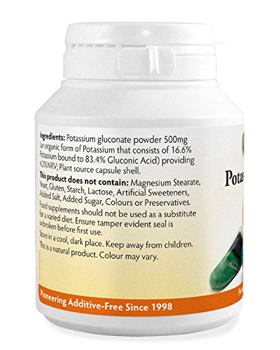 Potassium Gluconate 500mg - 90 Additive-Free Capsules