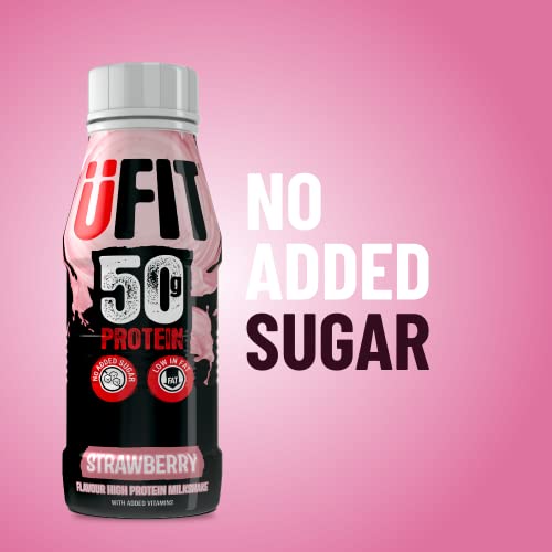 Strawberry Protein Shake, Low Fat, No Sugar, 8 Pack